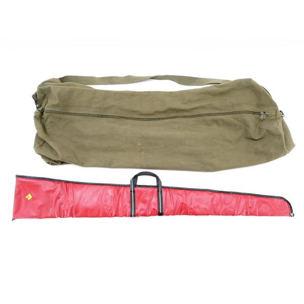 COMMERCIAL DUFFLE BAG AND SOFT LINED VINYL GUN CASE LOT