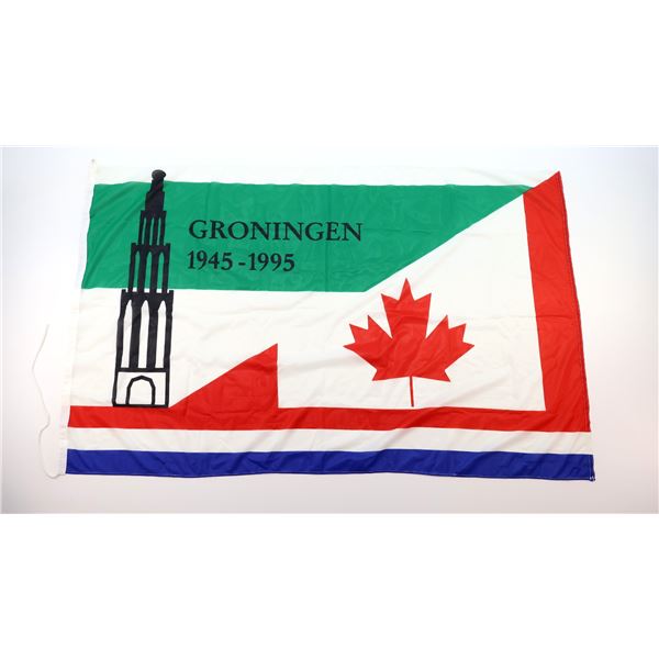 COMMEMORATIVE 50TH ANNIVERSARY OF 1945 GRONINGEN NETHERLANDS LIBERATION FLAG
