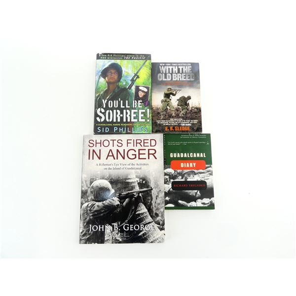 ASSORTED WWII GUADALCANAL MILITARY BOOK LOT