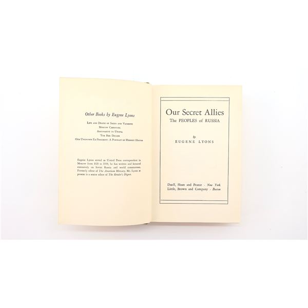 "OUR SECRET ALLIES, THE PEOPLES OF RUSSIA" BOOK