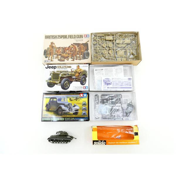 TAMIYA / SOLIDO MILITARY VEHICLE MODEL KITS LOT