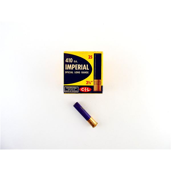 COLLECTIBLE ASSORTED IMPERIAL .410 GAUGE 2 1/2" SHOT SHELL AMMO LOT