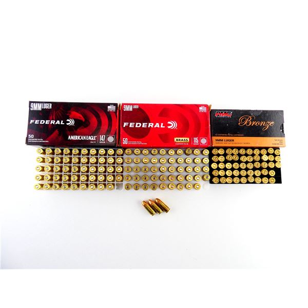 ASSORTED 9MM LUGER AMMO LOT