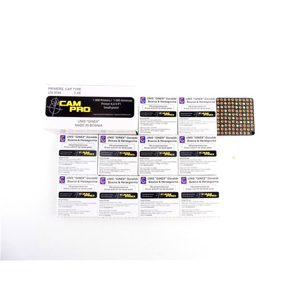CAM PRO NO. 4,5/3-P1 SMALL PISTOL PRIMERS LOT