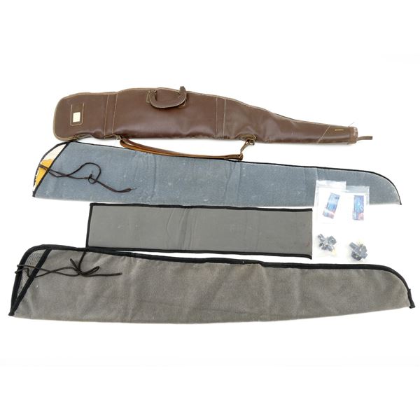 ASSORTED SOFT PADDED RIFLE CASES AND KEYED TRIGGER LOCKS LOT