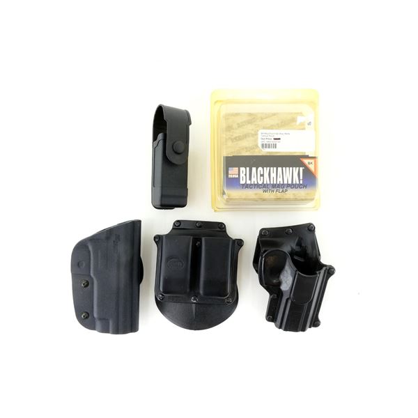 BLACKHAWK TACTICAL MAG POUCH & ASSORTED HOLSTERS AND POUCH LOT