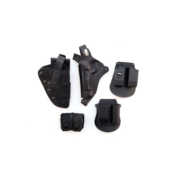 ASSORTED MEDIUM FRAME HOLSTERS AND MAG POUCHES LOT