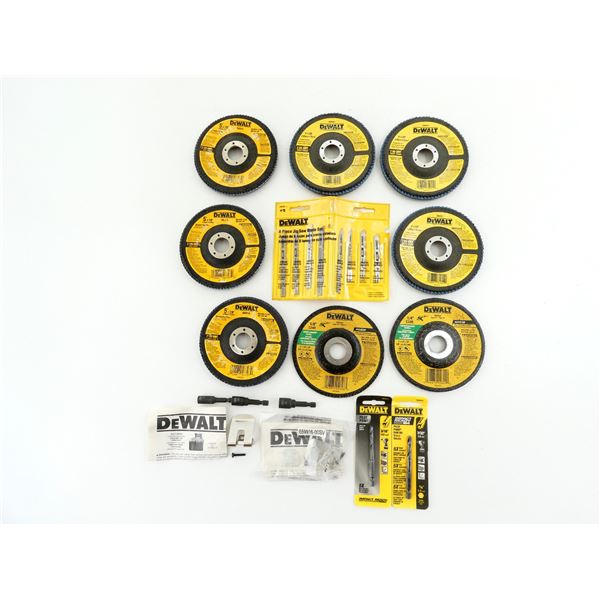 DEWALT ASSORTED DISC, DRILL BITS, ADAPTERS LOT