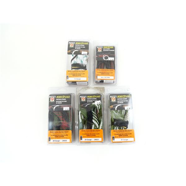 HOPPE'S 9 BORE SNAKE SHOTGUN CLEANER 20, 12 & RIFLE CLEANER 6MM, .243 CALIBER LOT