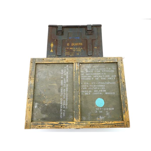 ASSORTED MILITARY METAL AMMO CRATE / WOODEN STORAGE CRATE LOT