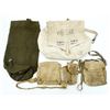Image 1 : ASSORTED WWII ERA MILITARY GAS MASK CARRIERS, DUFFLE BAG, ETC. LOT