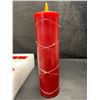 Image 6 : 5-Pack of LED Flameless Candles with Fairy String Light Design/Dancing Flame; Remote Control (Red)