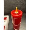 Image 5 : 5-Pack of LED Flameless Candles with Fairy String Light Design/Dancing Flame; Remote Control (Red)