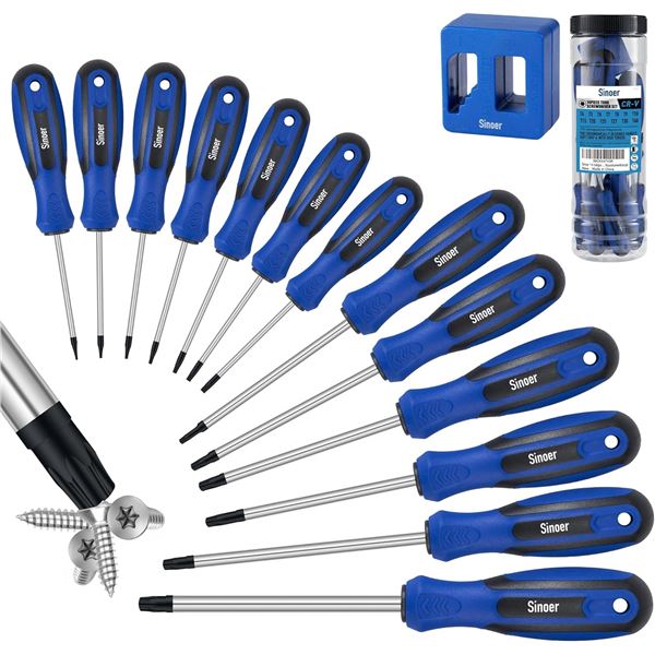 14-Piece Magnetic Torx Screwdriver Tool Set - T4-T40 Torx Driver Star Screwdriver Set - Brand New