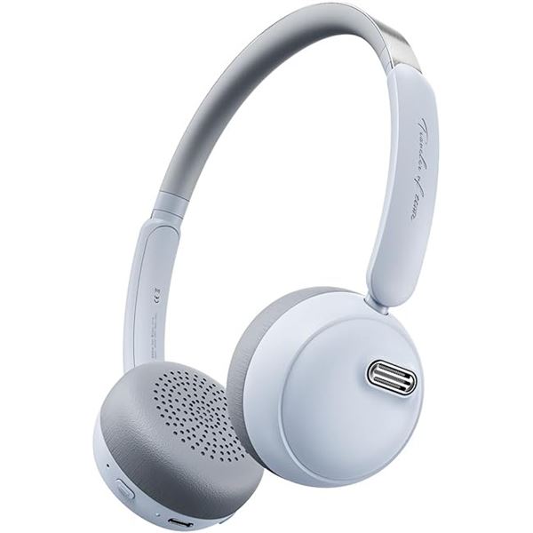 Retro Bluetooth Headphones - 60HR Playtime, Built-In Mic, Noise Reduction Mode - Blue - New