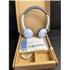Image 2 : Retro Bluetooth Headphones - 60HR Playtime, Built-In Mic, Noise Reduction Mode - Blue - New