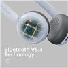Image 8 : Retro Bluetooth Headphones - 60HR Playtime, Built-In Mic, Noise Reduction Mode - Blue - New