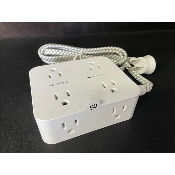 8-Outlet Surge Protect/Power Bar with 4 USB-Ports & 5FT Braided Extension Cord - New (No Box)