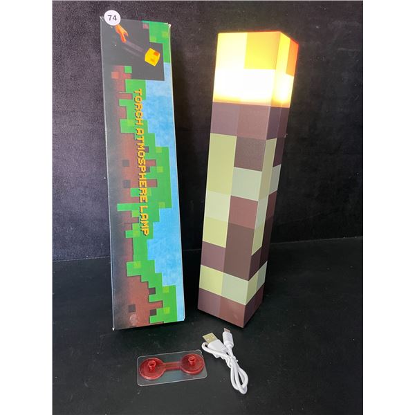 Minecraft Multi-Color Light-Up Wall Torch Lamp - USB-Rechargeable; Multi-Color Effects - New