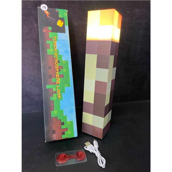 Minecraft Multi-Color Light-Up Wall Torch Lamp - USB-Rechargeable; Multi-Color Effects - New