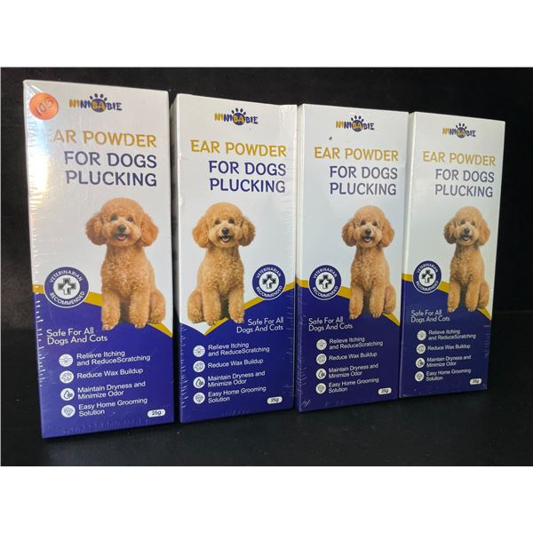 4 Boxes of Ear Powder for Dogs/Cats - Relieves Itching & Scratching/Reduces Wax Buildup - New