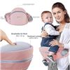 Image 2 : Foldable Baby Hip Carrier/Wearable Baby Hip Seat Carrier with Front Pocket (Pink) - New in Box