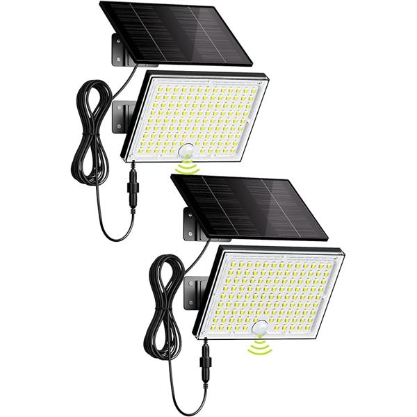 2-Pack LED Motion Sensor Solar Lights for Outdoors - Waterproof/Solar Security Lights - New