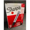 Image 2 : 12-Pack Sharpie King-Size Permanent Markers; Large Chisel Tip Sharpies for Wide Marks (Black) - New