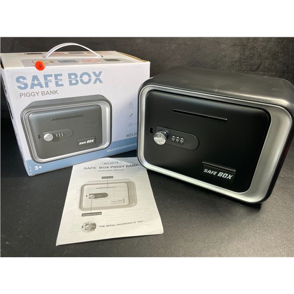 Safe Box/Keepsake Locking Box with Key/Passcode (Black) Money Safe/{Piggy Bank Box - New