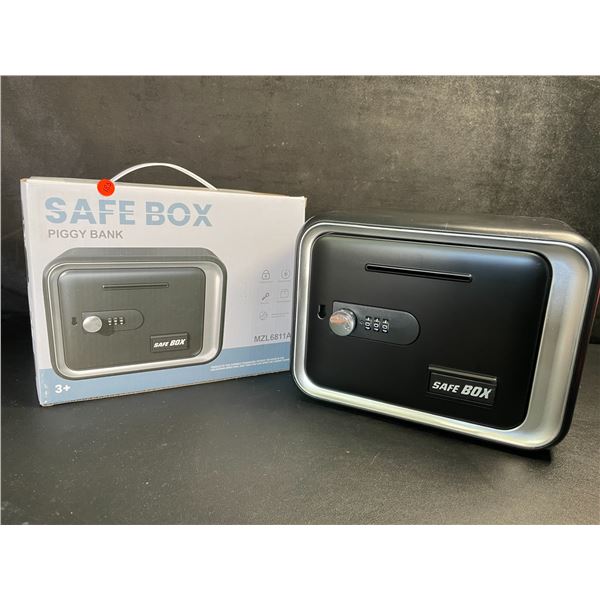 Safe Box/Keepsake Locking Box with Key/Passcode (Black) Money Safe/{Piggy Bank Box - New