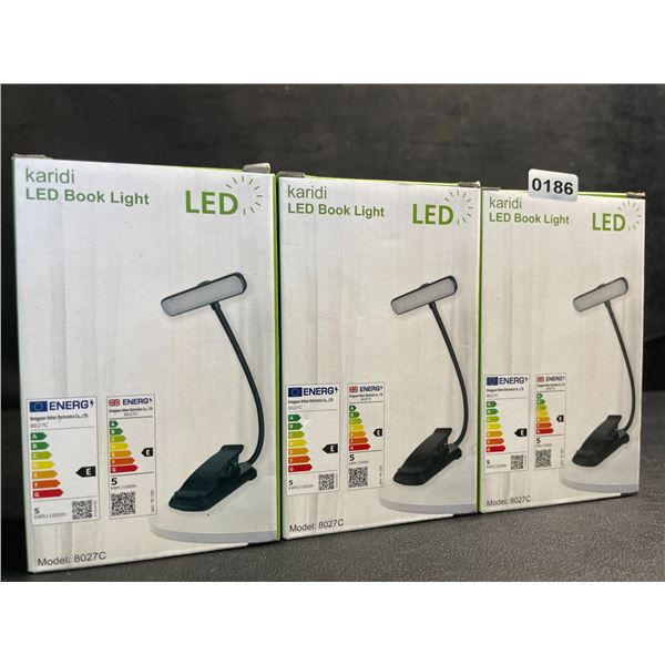 Lot of 3 LED Clamp-On Lights/Book Lights - Great for Reading, Crafts, Hobby Work, etc. - New