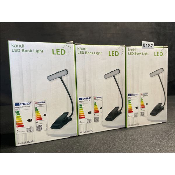 Lot of 3 LED Clamp-On Lights/Book Lights - Great for Reading, Crafts, Hobby Work, etc. - New