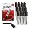 Image 1 : 12-Pack Sharpie King-Size Permanent Markers; Large Chisel Tip Sharpies for Wide Marks (Black) - New