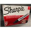 Image 3 : 12-Pack Sharpie King-Size Permanent Markers; Large Chisel Tip Sharpies for Wide Marks (Black) - New