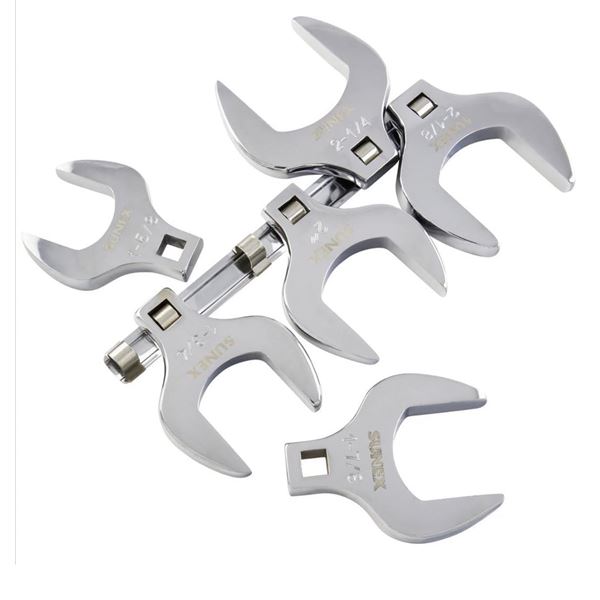 Sunex Tools 6PC 1/2" Drive Jumbo Crowfoot Wrench Tool Set - New