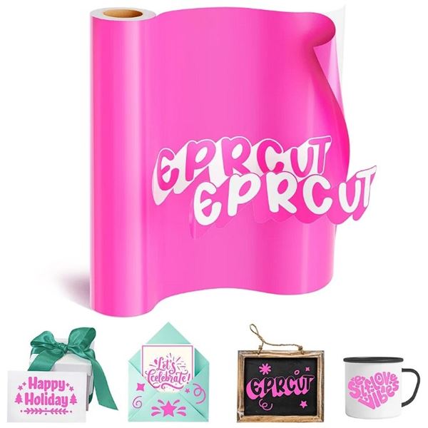 15FT Roll Bright Pink Permanent Vinyl for Cricut/DIY Crafts/Decor/Decals/Stickers etc. - New