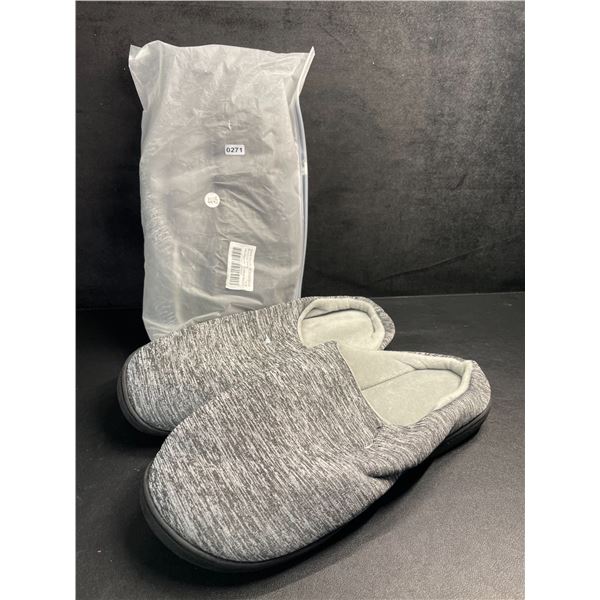 2 Pairs of Unisex Slippers with Non-Slip Grip Bottom (Size 11.5 Men) - New