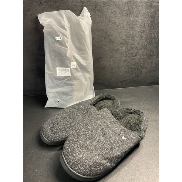 2 Pairs of Unisex Slippers with Non-Slip Grip Bottom (Size 10.5 Mens) - New