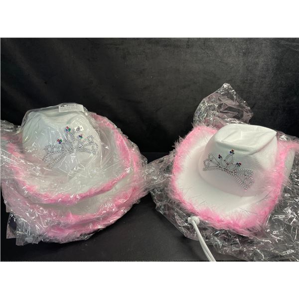 Lot of 4 White Cowgirl Hats/Women's Cowboy Hats - Great for Rodeo! New