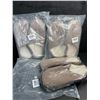 Image 1 : 3 Pairs of Women's Brown Slippers with Non-Slip Grip Bottom (Assorted Sizes - See Photos) New!