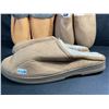 Image 2 : 3 Pairs of Assorted Tan Slippers with Non-Slip Grip Bottom (Assorted Sizes - See Photos) New