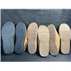 Image 4 : 3 Pairs of Assorted Tan Slippers with Non-Slip Grip Bottom (Assorted Sizes - See Photos) New