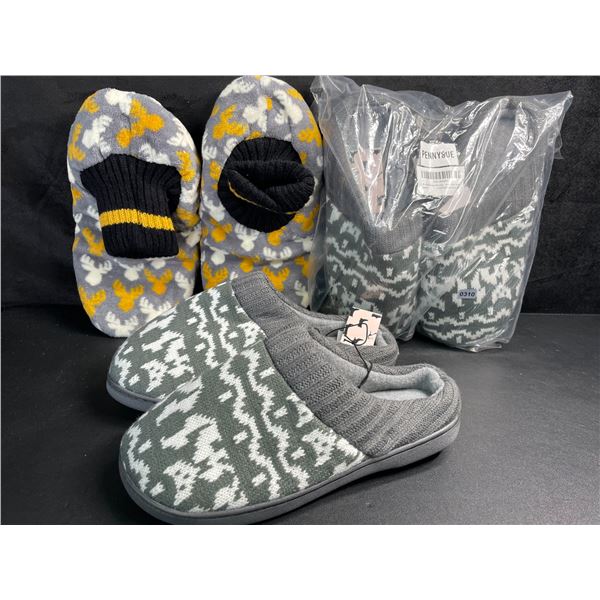 3 Pairs of Assorted Slippers for Women - New (Assorted Sizes - See Photos)