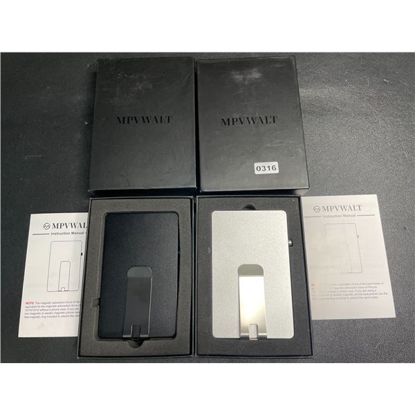 Lot of 2 Minimalist Pop-Up Wallets/Magnetic Wallet Card Holders for Magsafe Devices (Silver/Black)