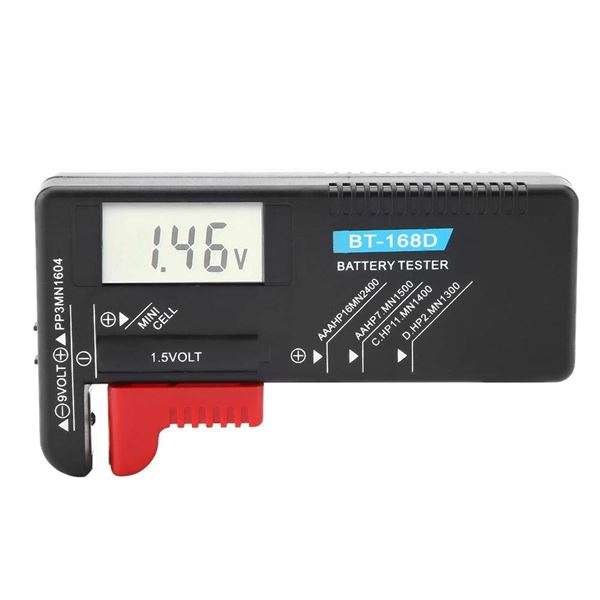 Lot of 3 Battery Tester Tools (Model: BT-168D) Universal Digital Battery Volt Testers w/ LCD Display
