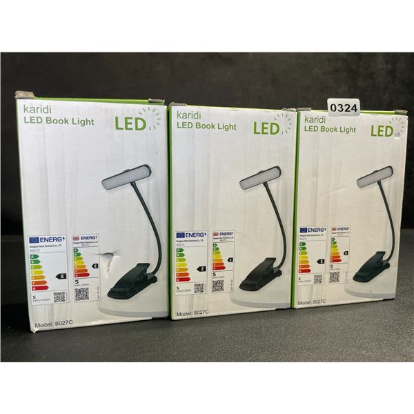 Lot of 3 LED Clamp-On Lights/Book Lights - Great for Reading, Crafts, Hobby Work, etc. - New