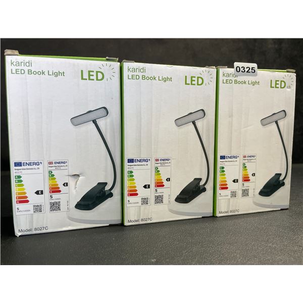 Lot of 3 LED Clamp-On Lights/Book Lights - Great for Reading, Crafts, Hobby Work, etc. - New