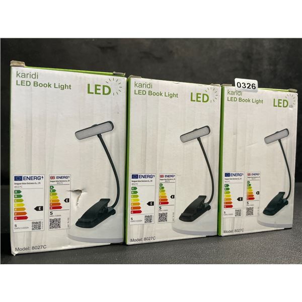 Lot of 3 LED Clamp-On Lights/Book Lights - Great for Reading, Crafts, Hobby Work, etc. - New