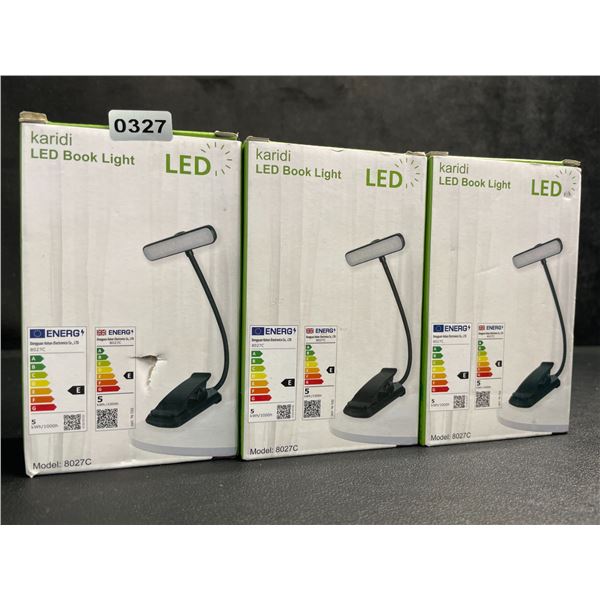 Lot of 3 LED Clamp-On Lights/Book Lights - Great for Reading, Crafts, Hobby Work, etc. - New