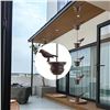 Image 2 : Decorative Rain Chains for Gutters (11.1 FT Length) Rustic Iron Bird 12-Cup Design for Downspouts